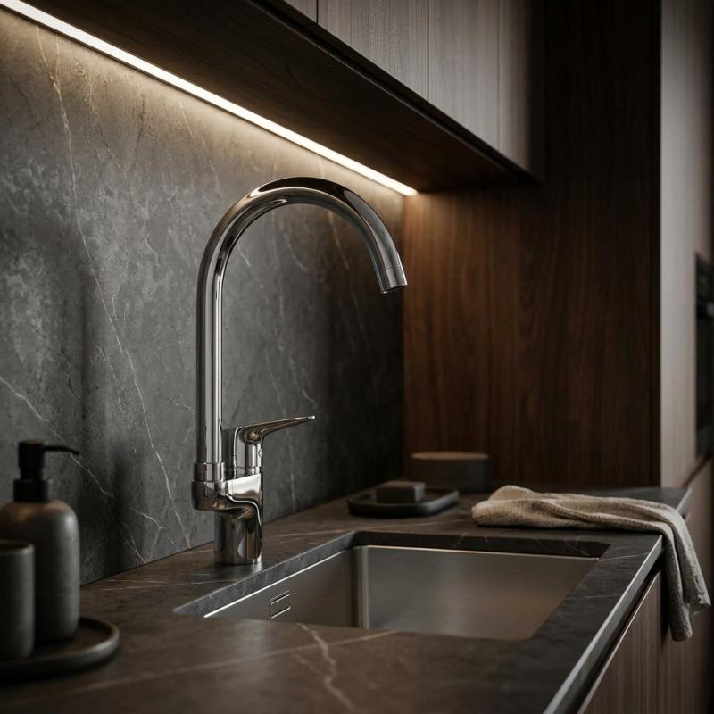 Aquanello Casa Keukenmengkraan Chroom met Bovenhendel CR-1202-CS